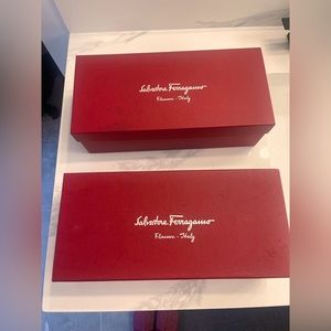 Salvatore Ferragamo shoe boxes (2) for decor or storage. Good condition.